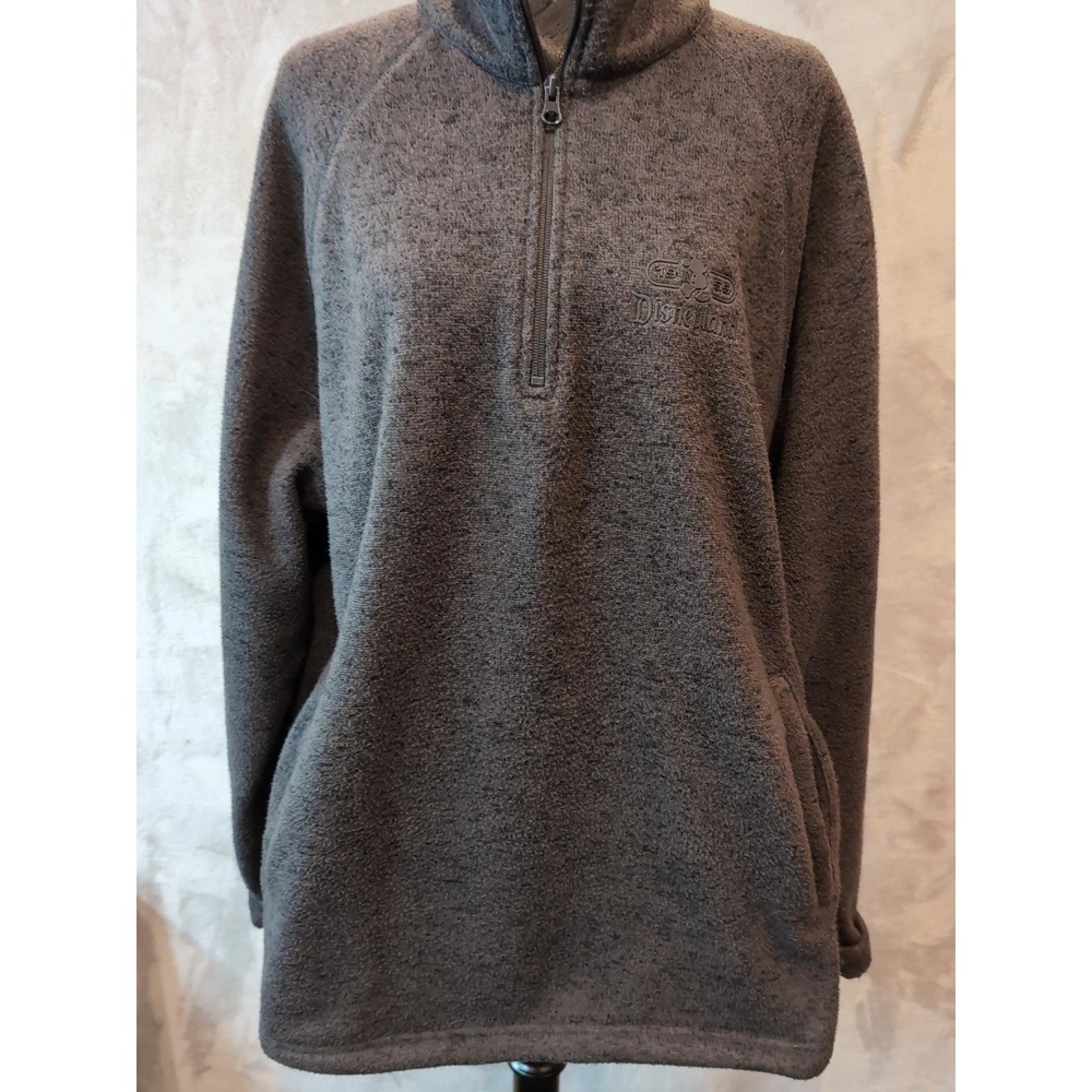 Disney Parks Disneyland 1955 Mickey Mouse Quarter Zip Pullover Gray Large